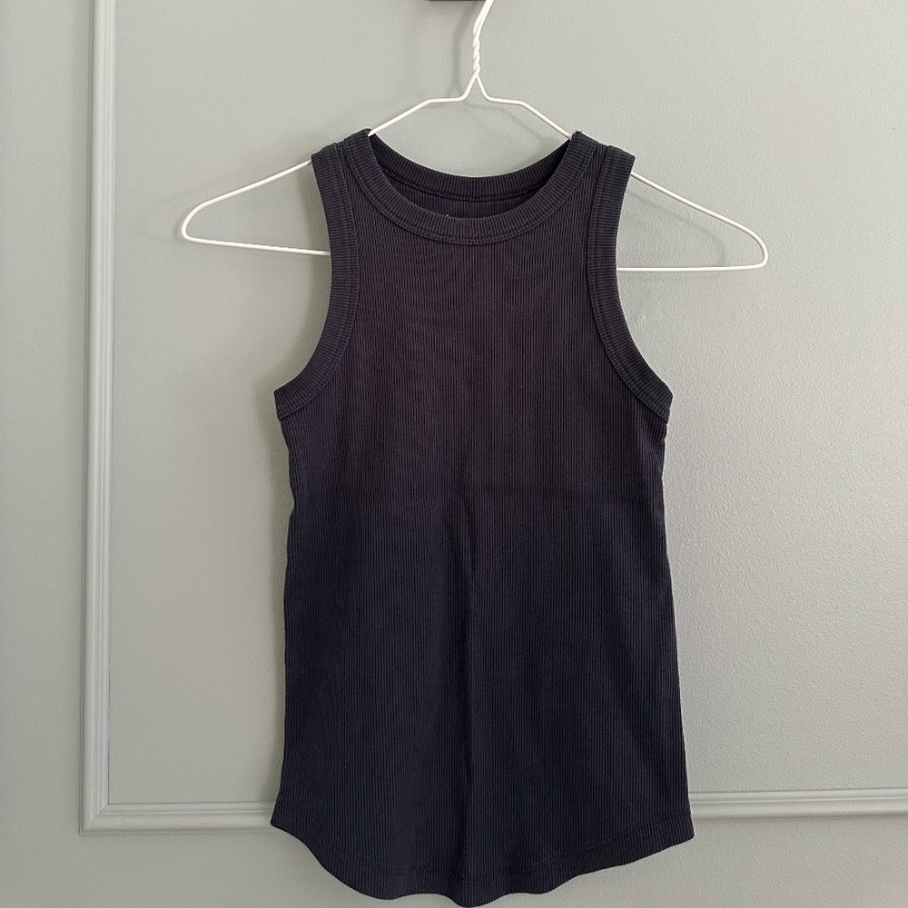 Ribbed Navy Blue Tank Top